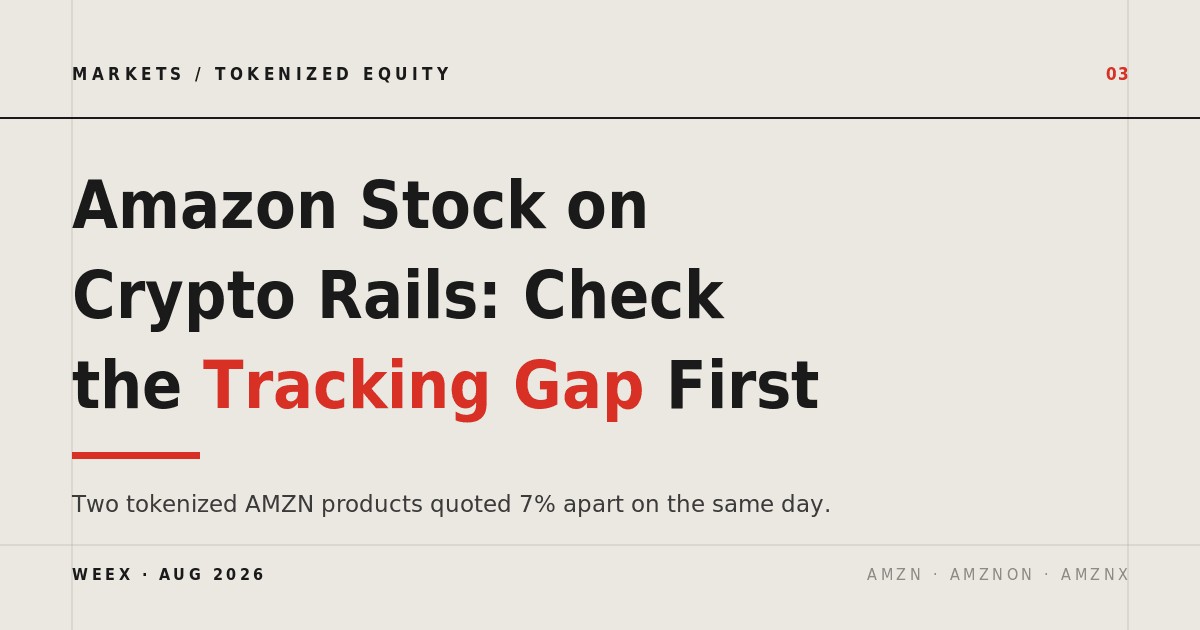 Amazon Stock on Crypto Rails: Check the Tracking Gap First