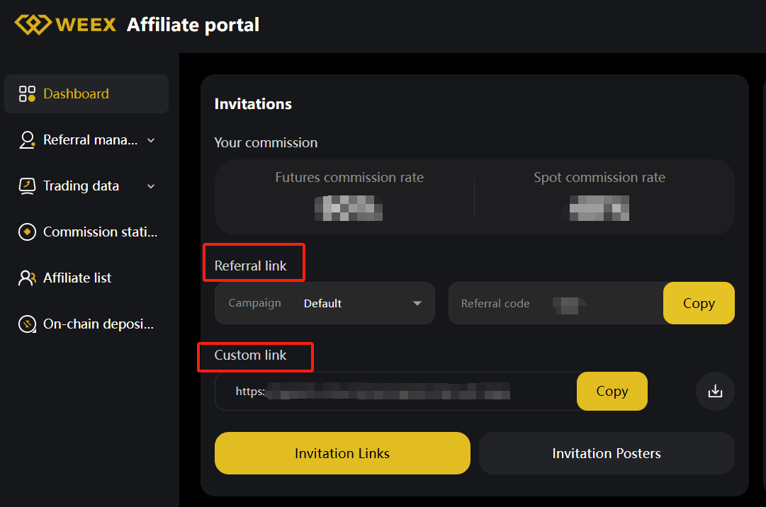 Share Your WEEX Affiliate Links