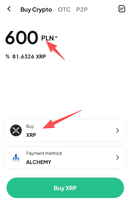 Step2: How to Buy XRP with PLN on WEEX OTC? APP Version