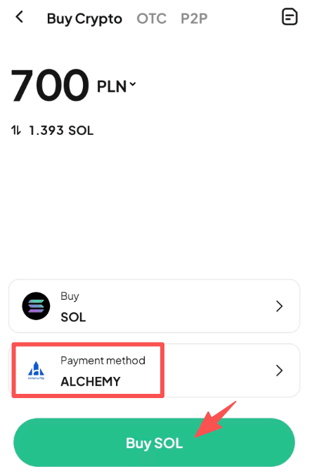 Step4: How to Buy SOL with PLN on WEEX OTC?  APP Version