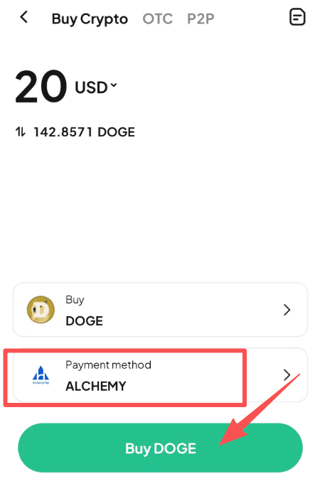 Step4: How to Buy DOGE with USD on WEEX OTC? APP Version