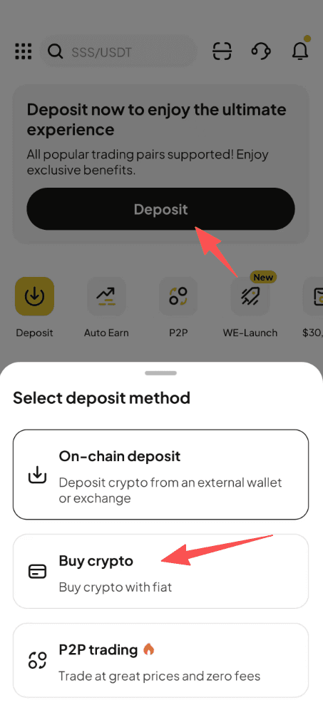 Step1: How to Buy DOGE with USD on WEEX OTC? APP Version